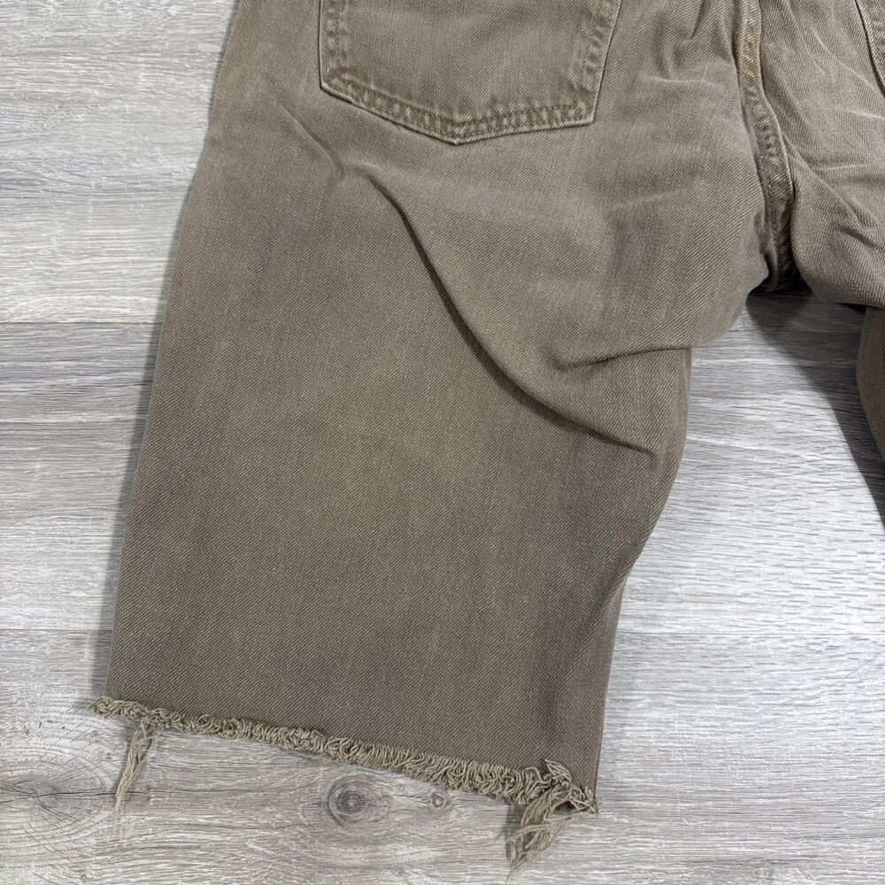 Old Navy Denim Shorts Men’s 36 Brown Slim Cut Off Raw Hem 100% Cotton - Picture 9 of 13